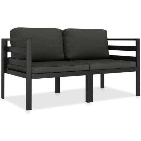 Vidaxl – Salon de jardin modulable 2 places en aluminium – Coussins épais – Résistant aux intempéries – Confort optimal pour extérieur (1/3)