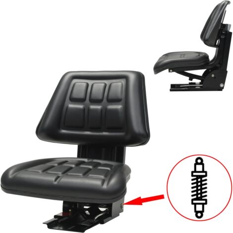 Siège de tracteur avec suspension Noir vidaXL