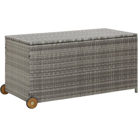 vidaXL Boîte de rangement de jardin gris clair 120x65x61 cm rotin (1/6)