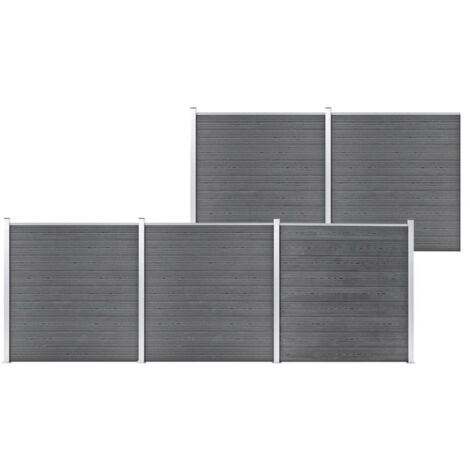Clôture de jardin WPC 872x186 cm Gris vidaXL