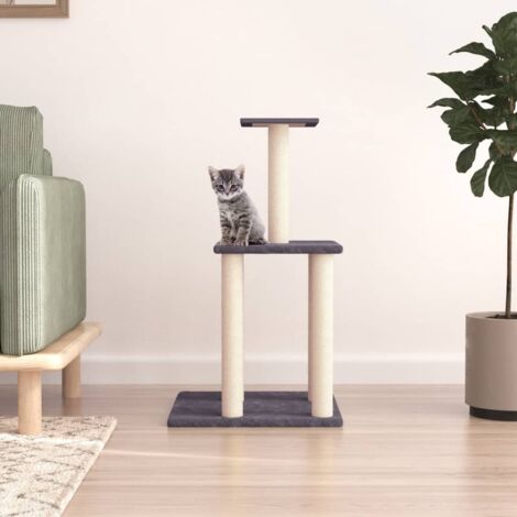 vidaXL Arbre à chat avec griffoirs en sisal gris foncé 85,5 cm (1/5)