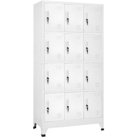 Vidaxl – Armoire à casiers 12 compartiments 90x45x180 cm – Acier haute qualité – Verrouillage sécurisé – Pour vestiaires sportifs et d’entreprise
