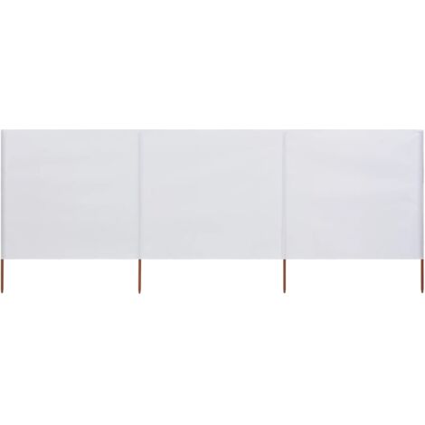 Paravent 3 panneaux Tissu 400 x 160 cm Blanc sable vidaXL (1/6)