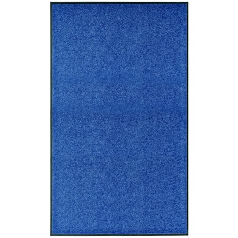 vidaXL Doormat Washable Blue 90x150 cm