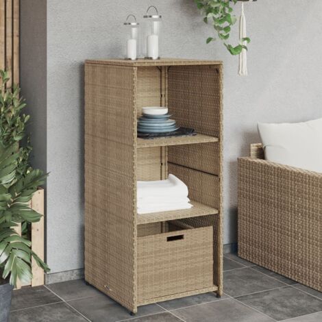 Armoire de rangement de jardin beige 50x55x115cm résine tressée vidaXL
