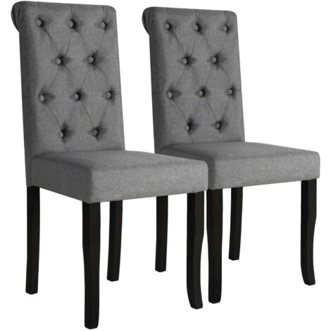 vidaXL Chaises à manger lot de 2 gris foncé tissu (1/5)