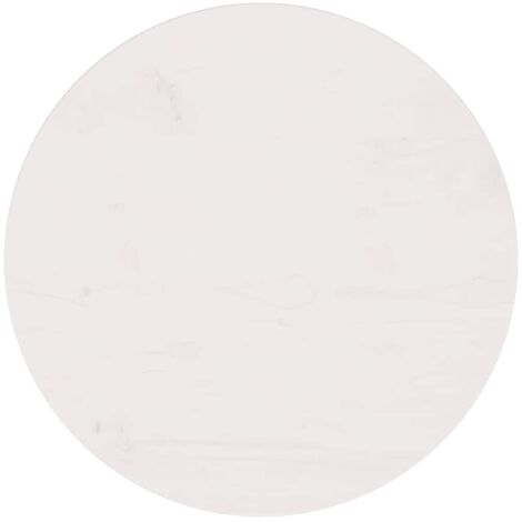 Vidaxl – Dessus de table rond blanc 50 cm – Bois de pin massif – Épaisseur 2,5 cm – Pour tables à manger et basses