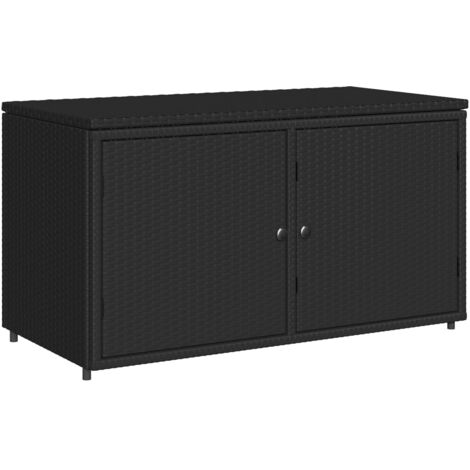 Vidaxl – Armoire de jardin noire 110x55x60,5 cm – Résine tressée – Capacité de charge 15 kg par étagère – Fixation murale incluse