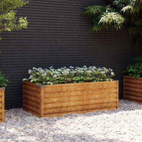 Jardinière surélevée 100x50x36 cm Acier Corten vidaXL (1/5)