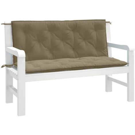 vidaXL Coussins de banc de jardin lot de 2 taupe mélangé tissu