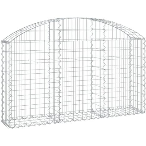 Panier de gabions arqué 150x30x80/100 cm Fer galvanisé vidaXL