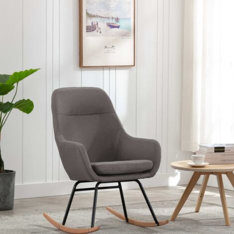vidaXL Rocking Chair Light Grey Fabric (1/5)