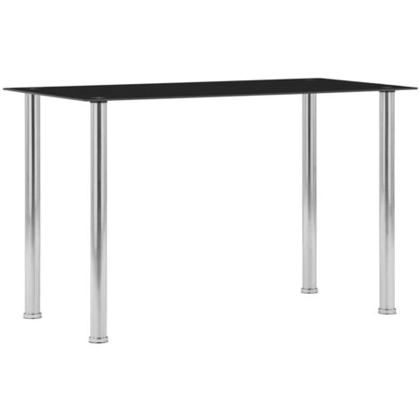 vidaXL Table à manger Noir 120x60x75 cm Verre trempé (1/6)
