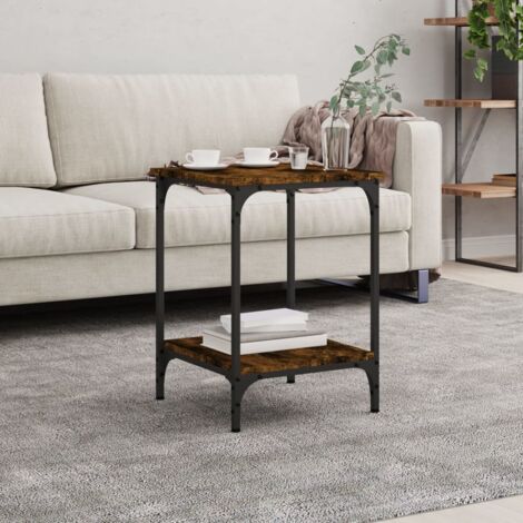 vidaXL Table basse chêne fumé 40x40x55 cm bois d'ingénierie (1/5)