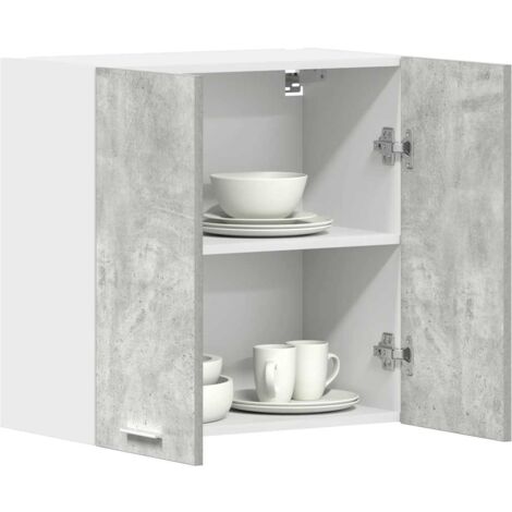 Vidaxl – Armoire murale cuisine gris béton 60x31x60 cm – Bois d'ingénierie résistant à l'humidité – Capacité 60 kg – Assemblage requis