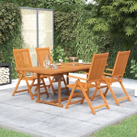 vidaXL Ensemble à manger de jardin 5 pcs Bois d'acacia massif 150-200 cm