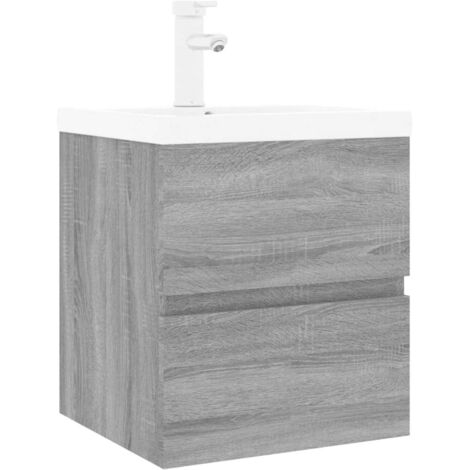 Meuble lavabo avec bassin intégré Sonoma gris Bois d'ingénierie vidaXL