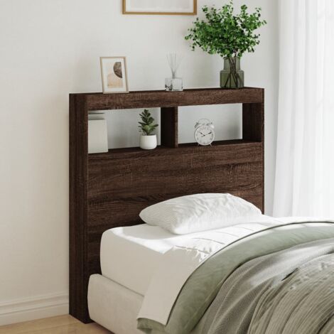 Armoire tête de lit avec LED chêne marron 100x17x102 cm vidaXL