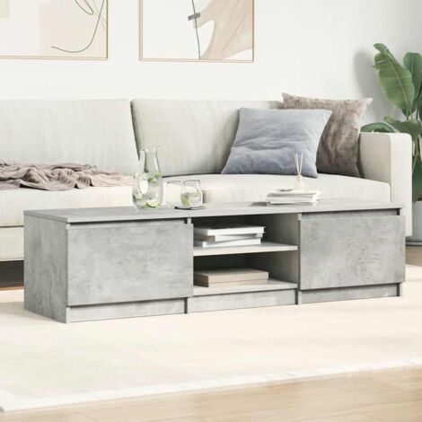 vidaXL Meuble TV Gris béton 140x40x35,5 cm Bois d'ingénierie