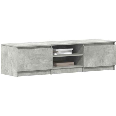 vidaXL Meuble TV Gris béton 140x40x35,5 cm Bois d'ingénierie
