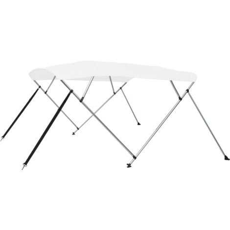 Bimini di Prua con Tendalino a 4 Archi Bianco 243x210x117 cm