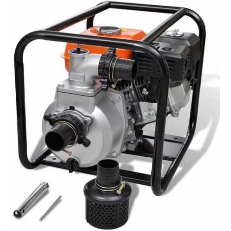 Vidaxl – Pompe à eau à moteur essence 80 mm – Débit max 60 m³/h – Hauteur refoulement 30 m – Moteur 4 temps 4800 W – Pour chantiers humides
