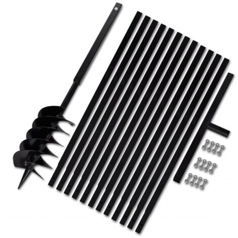 Vidaxl – Tarière manuelle 150 mm – Longueur totale 1 m – Acier ultra résistant – Rallonge 13 m pour creuser en profondeur