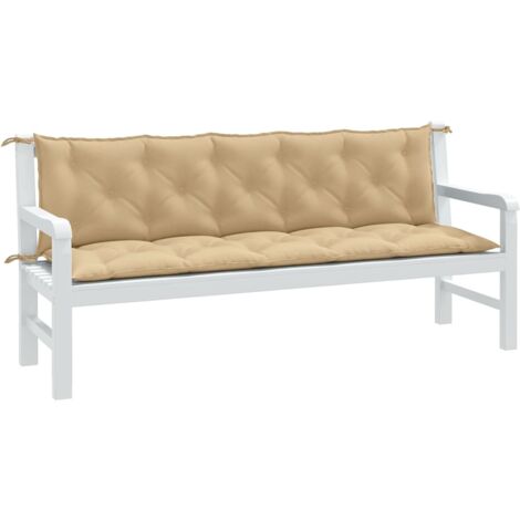 vidaXL Coussins de banc de jardin lot de 2 beige mélangé tissu