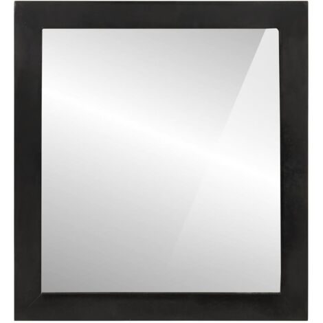 vidaXL Miroir de salle de bain 55x1x60cm verre et bois massif manguier (1/6)
