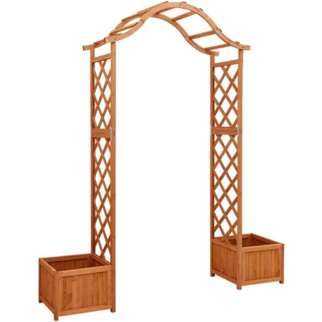 Vidaxl – Pergola de jardin en bois pin massif avec jardinières – Résistante aux intempéries – Dimensions 300x200cm – Idéale pour espaces extérieurs (1/8)