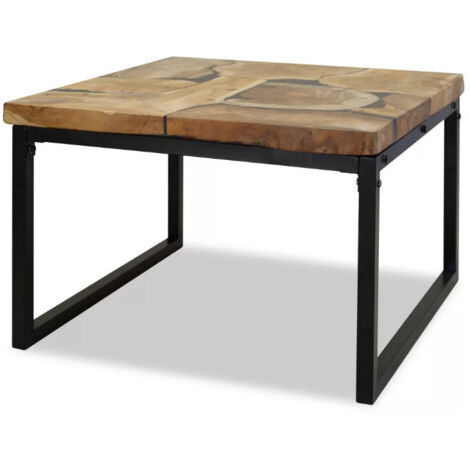 vidaXL Table basse Teck Résine 60x60x40 cm (1/5)
