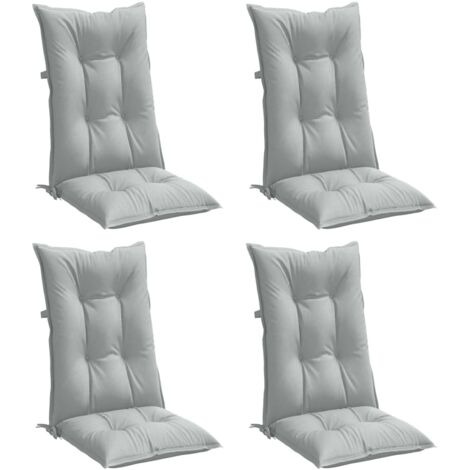 Coussins de chaise à dossier haut lot de 4 gris clair mélangé vidaXL