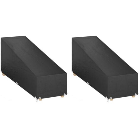 Housses pour chaise longue 2 pcs 12 œillets 200x65x35/60 cm PE vidaXL
