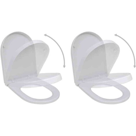 vidaXL Sièges de toilette avec couvercles 2 pcs Plastique Blanc