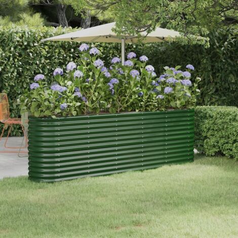 Lit surélevé de jardin Acier galvanisé 224x40x68 cm Vert vidaXL
