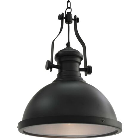 vidaXL Plafonnier Noir Rond E27 (1/6)