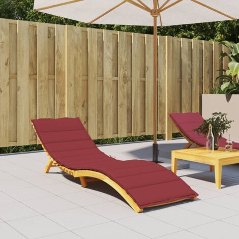 Coussin de chaise longue rouge bordeaux 200x60x3cm tissu oxford vidaXL