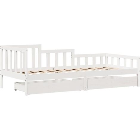 Lit de jour avec tiroirs sans matelas 90x190 cm bois massif vidaXL (1/5)