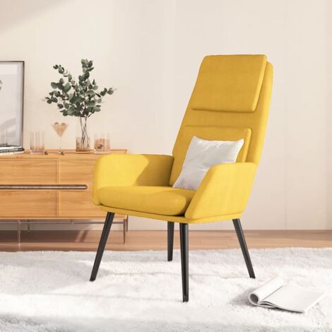 Chaise de relaxation Jaune moutarde Tissu vidaXL (1/6)