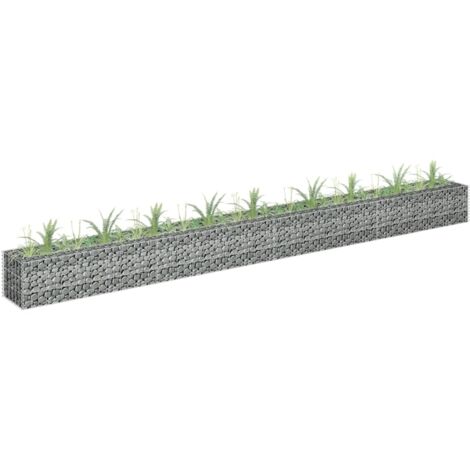 Vidaxl – Lit surélevé à gabion acier galvanisé 360x30x30 cm – Stable et durable – Conception de grille pour jardin – Rempli de pierres ou gravier