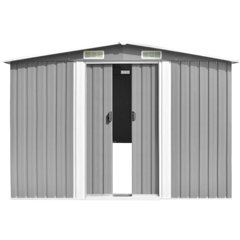 Furniture Limited - Abri de jardin Gris 257x779x181 cm Acier