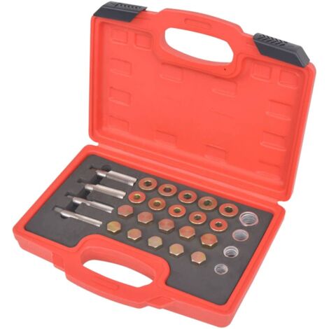 Vidaxl – Coffret de réparation de bouchon de vidange d'huile 64 pcs – 4 robinets HSS M13/M15/M17/M20 – 20 bouchons 45CR – 40 rondelles aluminium (1/8)
