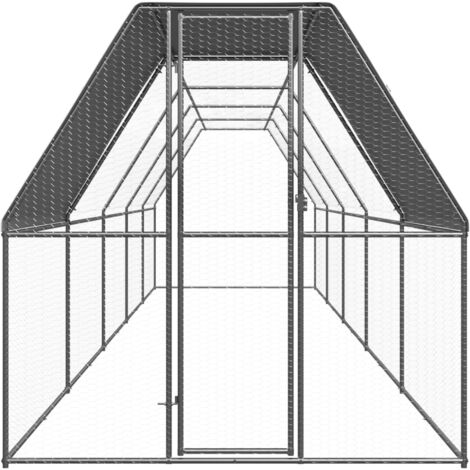 vidaXL Poulailler d'extérieur 2x10x2 m Acier galvanisé