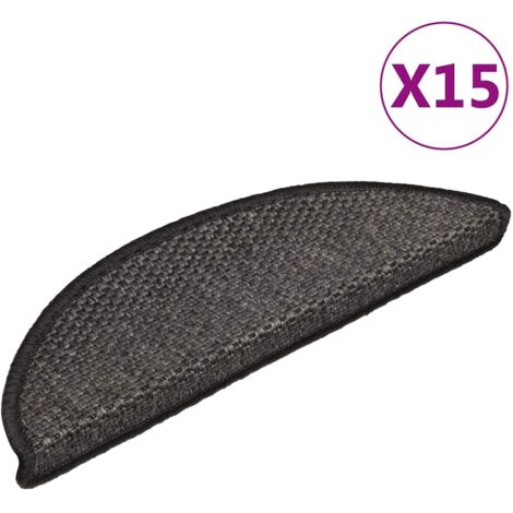Vidaxl – Tapis d'escalier autocollants 15 pcs 56x17 cm – Tissu antidérapant aspect sisal – Lavables et insonorisants – Protection contre les glissades