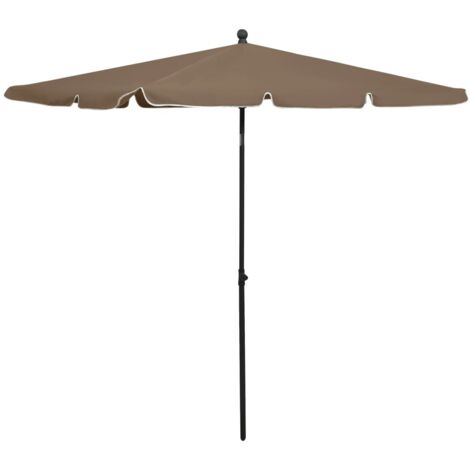 Parasol de jardin avec mât 210x140 cm Taupe vidaXL (1/5)