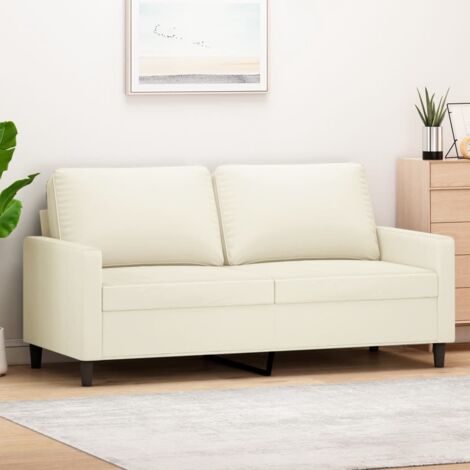 Canapé à 2 places Crème 140 cm Velours vidaXL57355