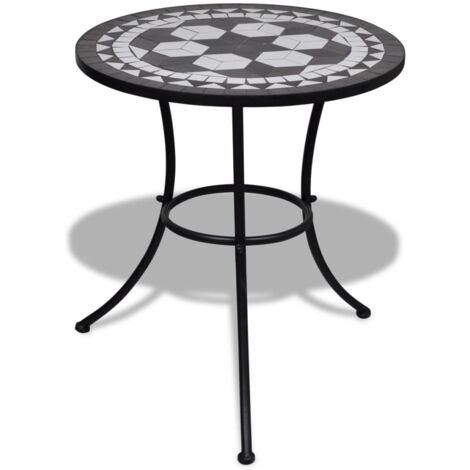 Vidaxl – Table de bistro 60 cm mosaïque – Cadre en fer laqué – Plateau en céramique facile à nettoyer – Pour balcon et jardin