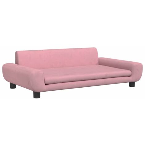 Vidaxl – Lit pour chien rose 100x54x33 cm – Velours doux – Rembourré mousse épaisse – Cadre en bois de pin massif – Confort supérieur