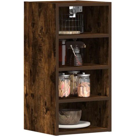 vidaXL Armoire suspendue chêne fumé 30x29,5x60 cm bois d'ingénierie