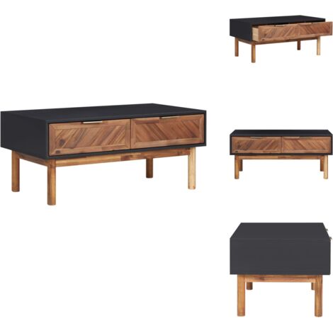 vidaXL Table basse 90x50x40 cm Bois d'acacia massif et MDF (1/5)